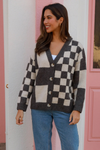 Checkered Grey Cardi