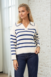 Navy Stripes Collar Knit
