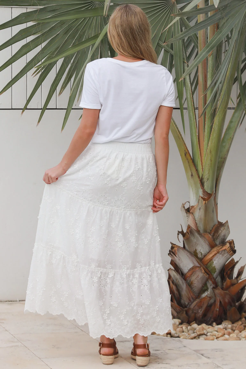Amelie Broderie Cotton Skirt