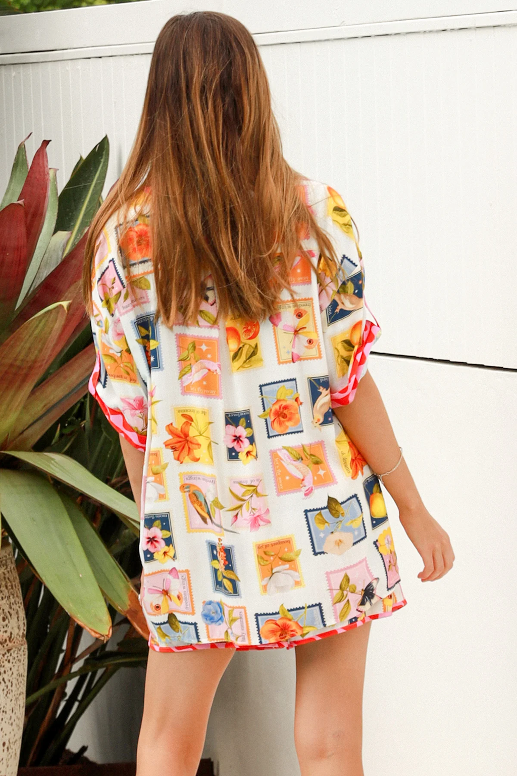 Postcard Print Shirt & Shorts Co-ord Set - Multi