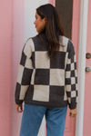 Checkered Grey Cardi