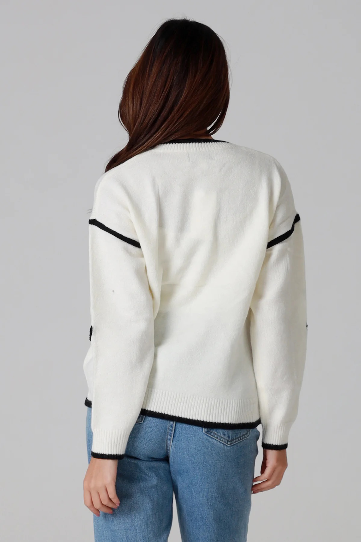 Love Heart Knit Top White