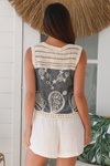 Lila Embroidered Cotton Top