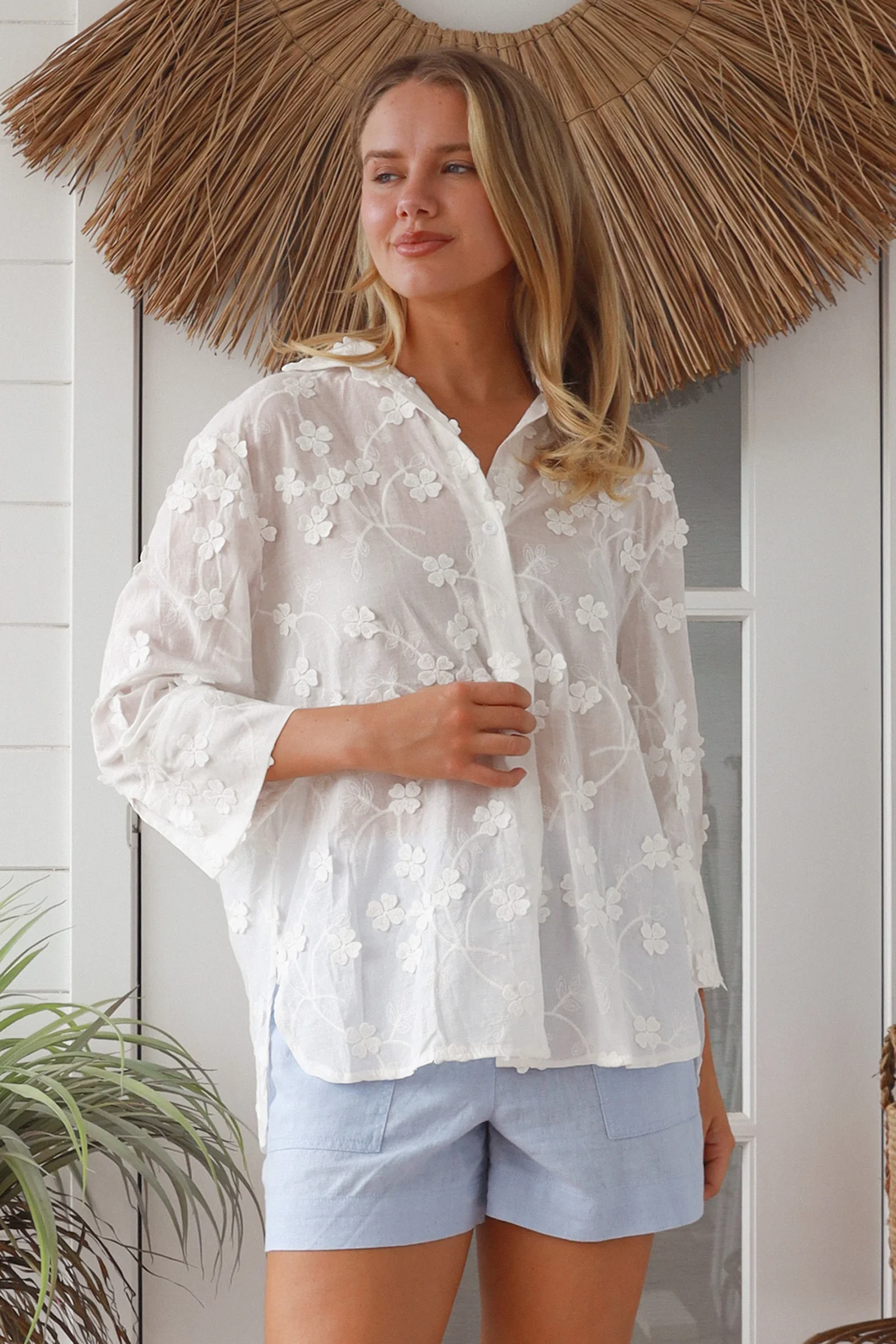Amelie Broderie Cotton Top