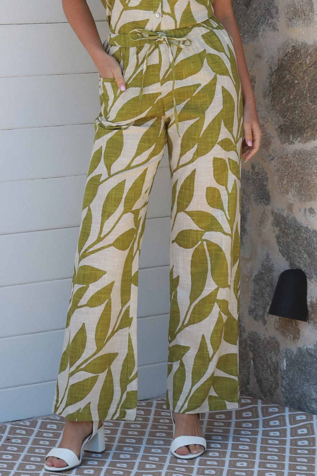 Green Leaf Cotton Pants