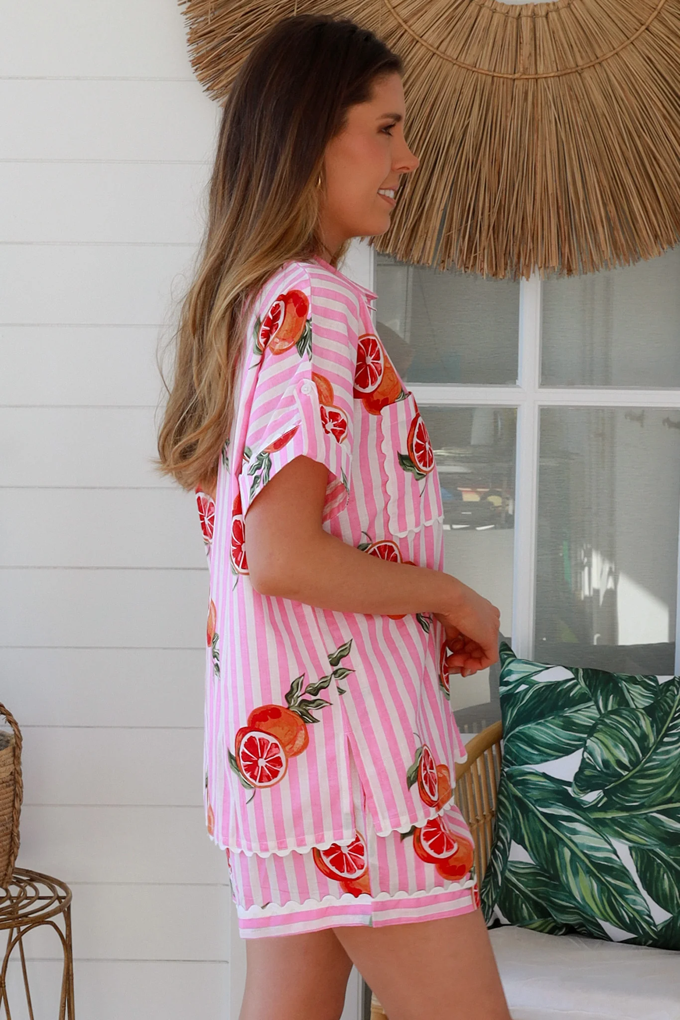 Citrus Stripe Cotton Matching Set