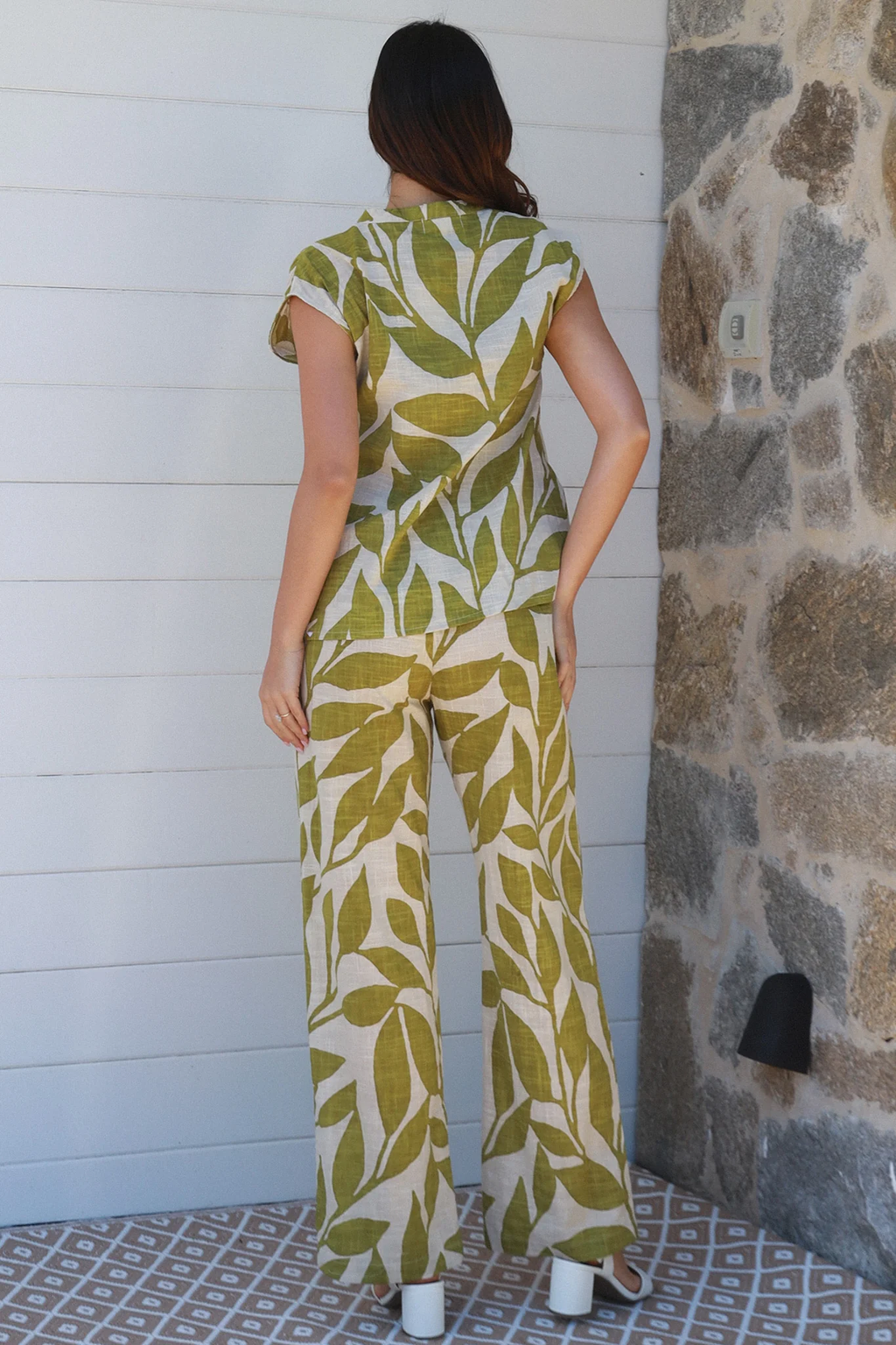 Green Leaf Cotton Pants