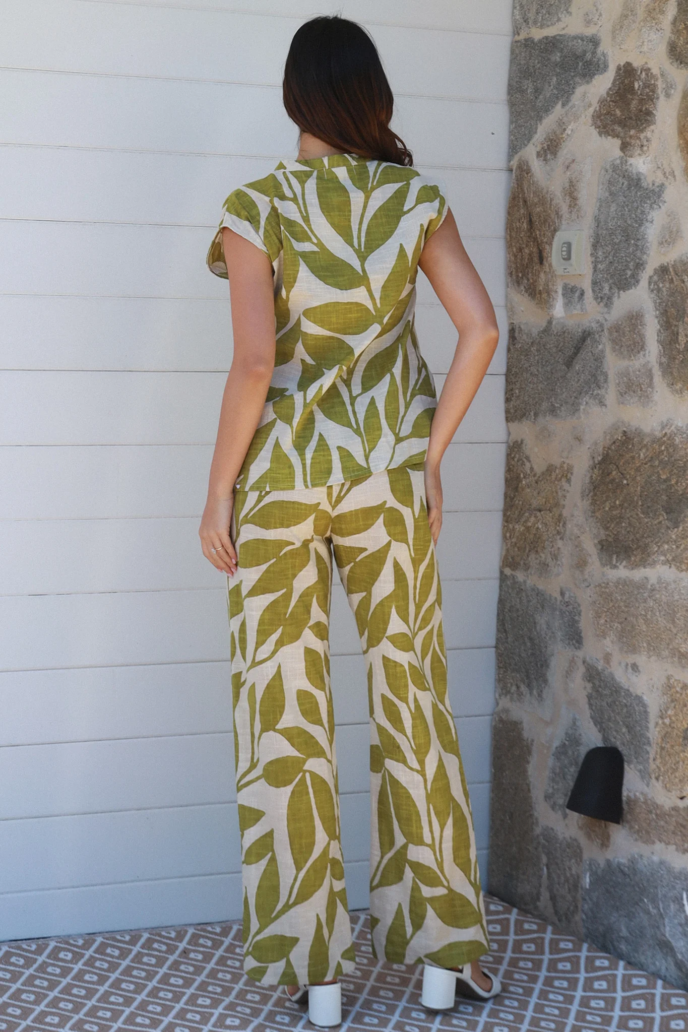 Green Leaf Cotton Pants