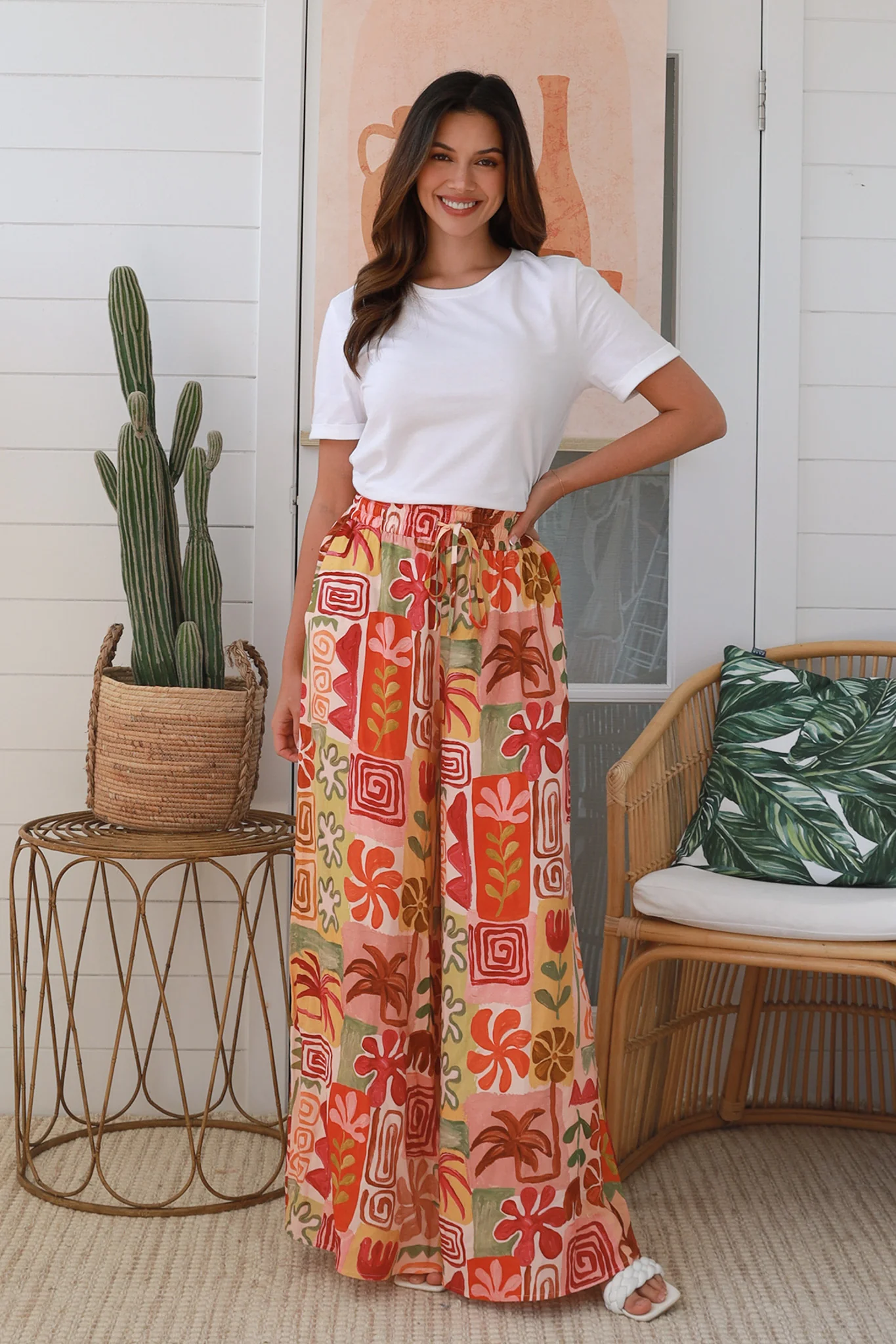 Roxy Print Wide Leg Pants - Multi