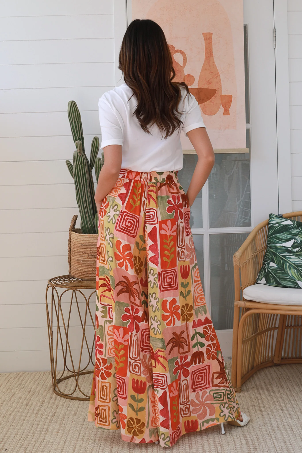 Roxy Print Wide Leg Pants - Multi