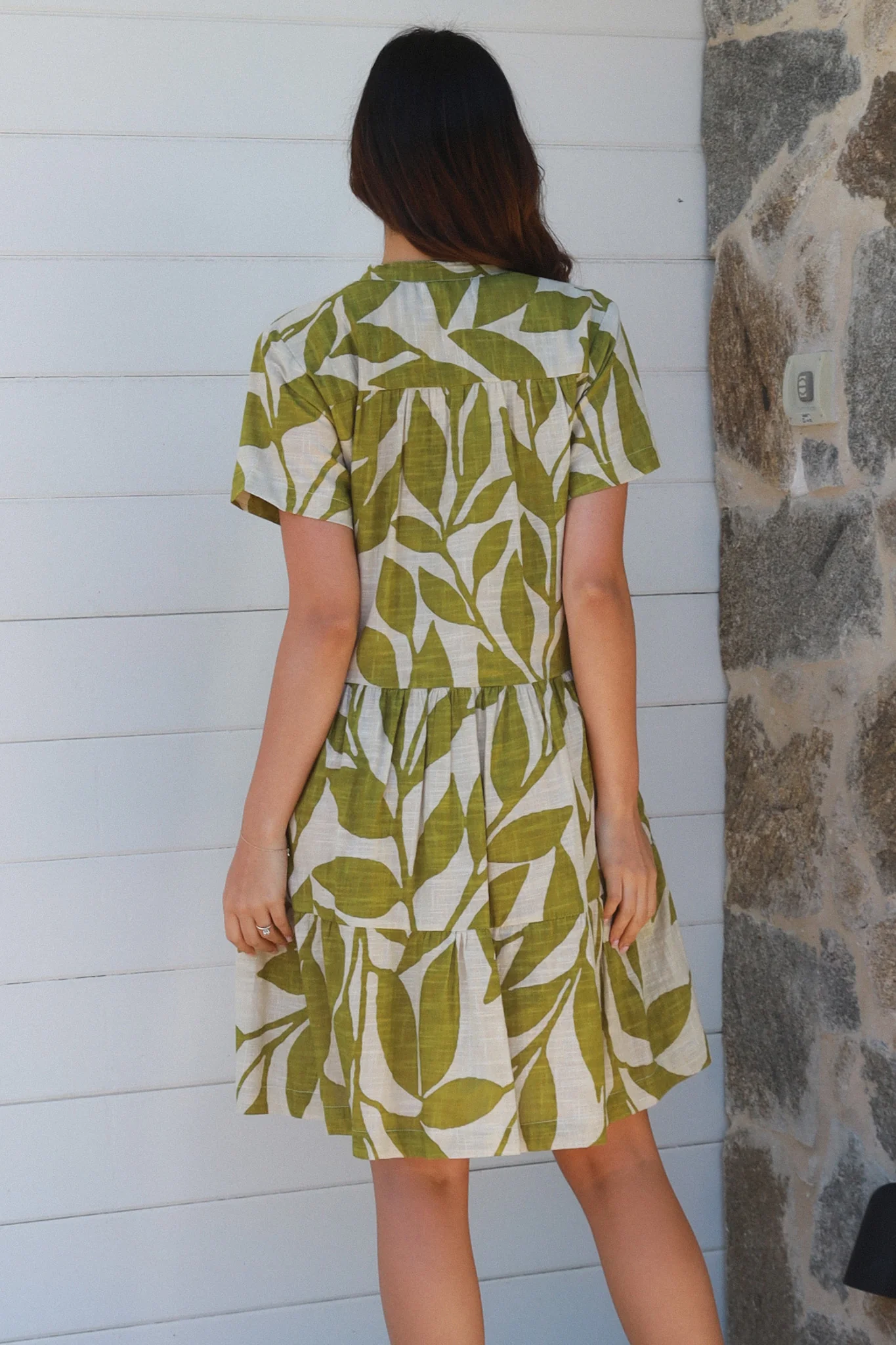 Green Leaf Cotton Dress