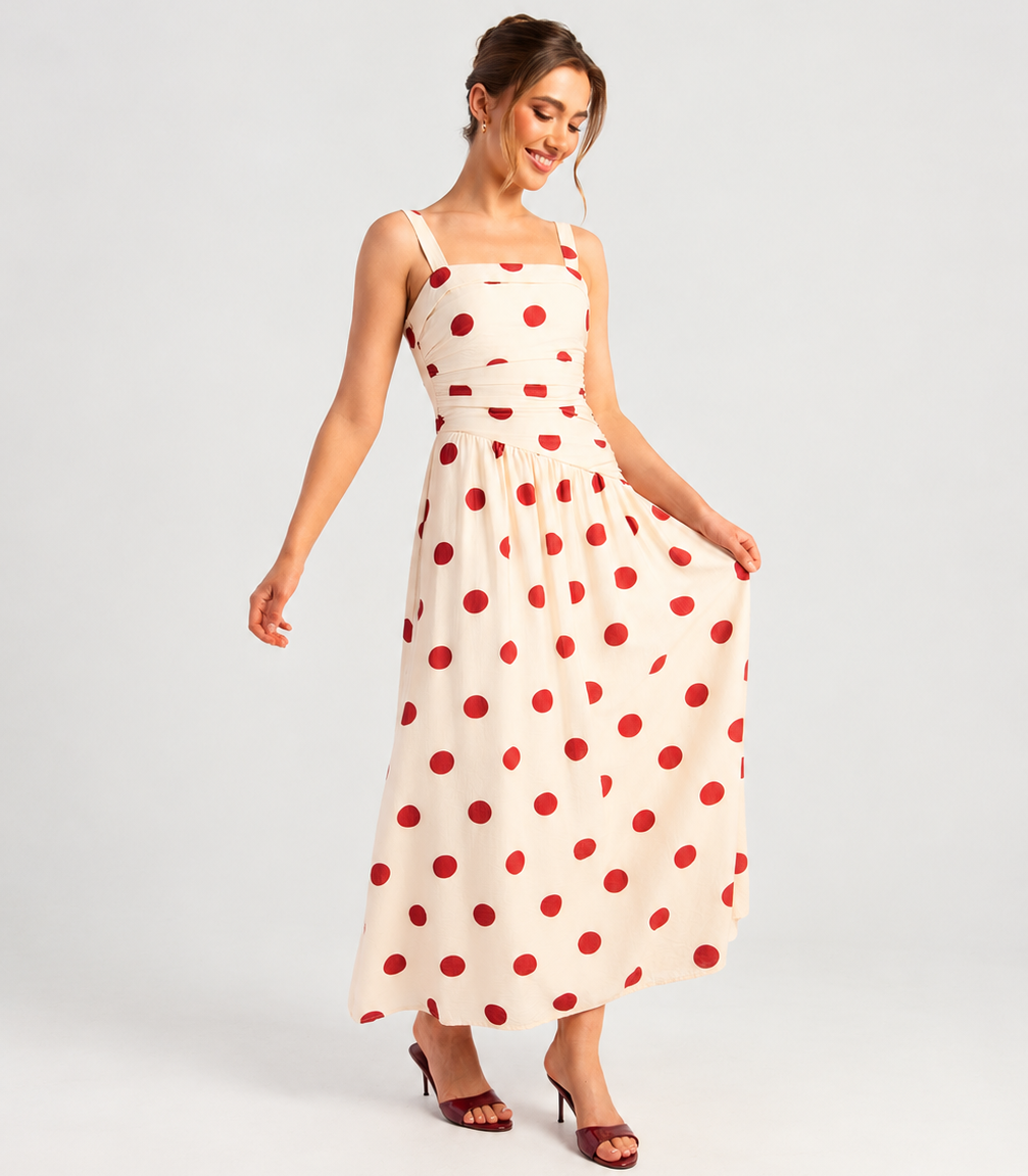Audrey Polka Dot Maxi Dress