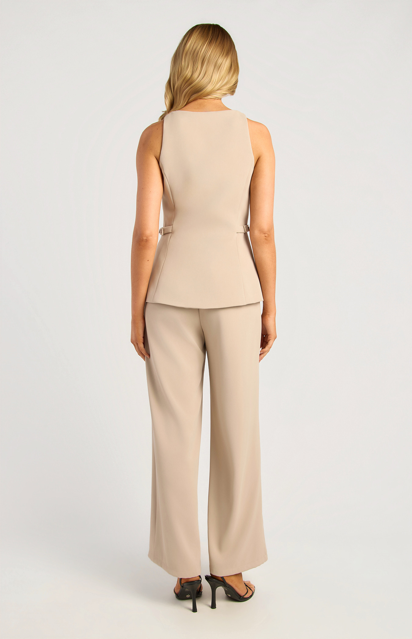 Monica High Waisted Beige Pants