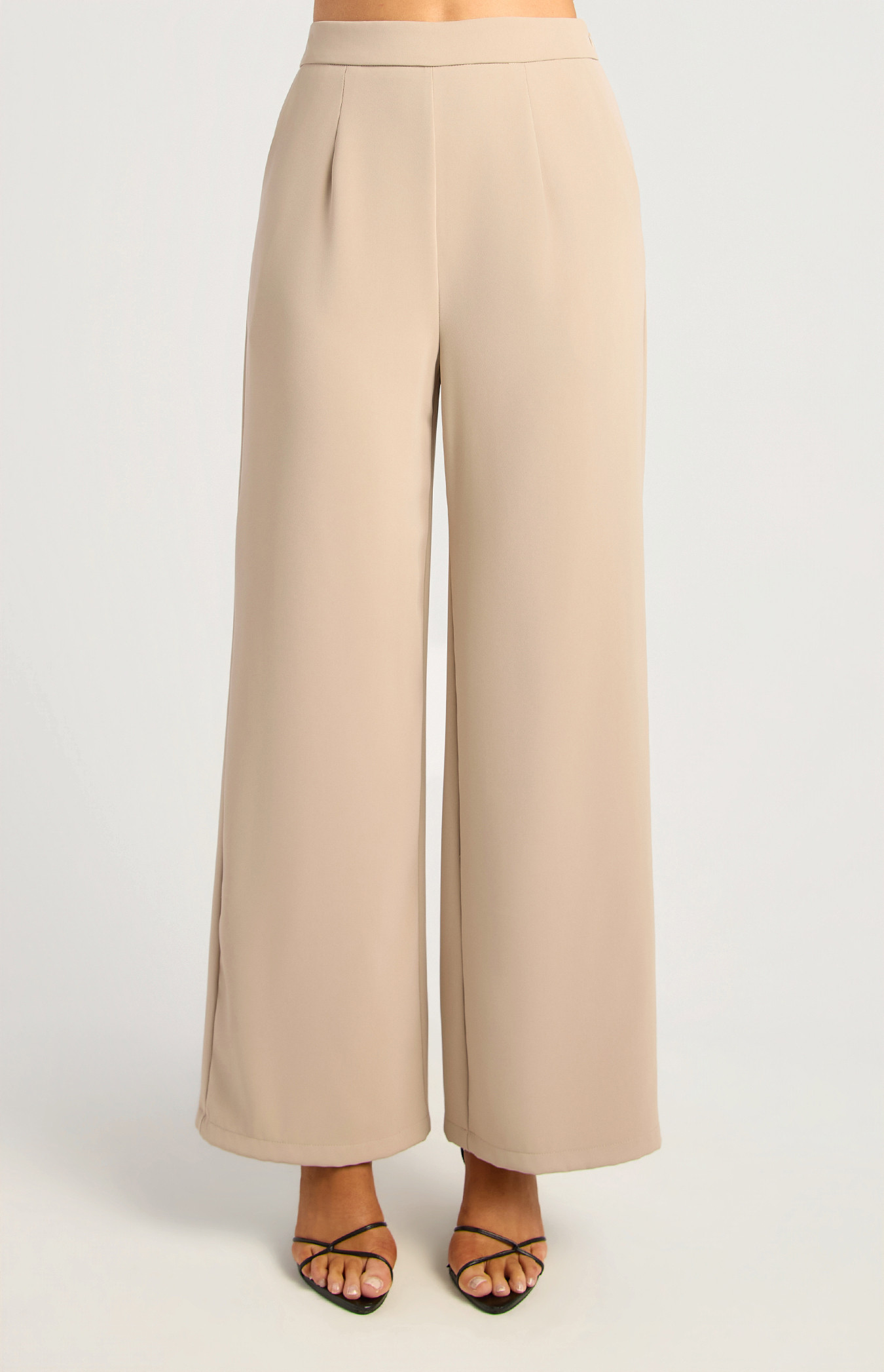 Monica High Waisted Beige Pants