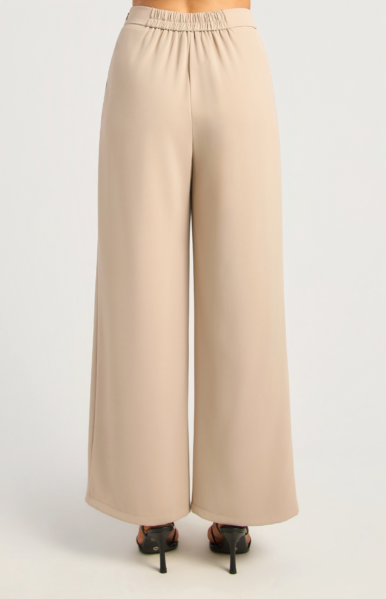 Monica High Waisted Beige Pants
