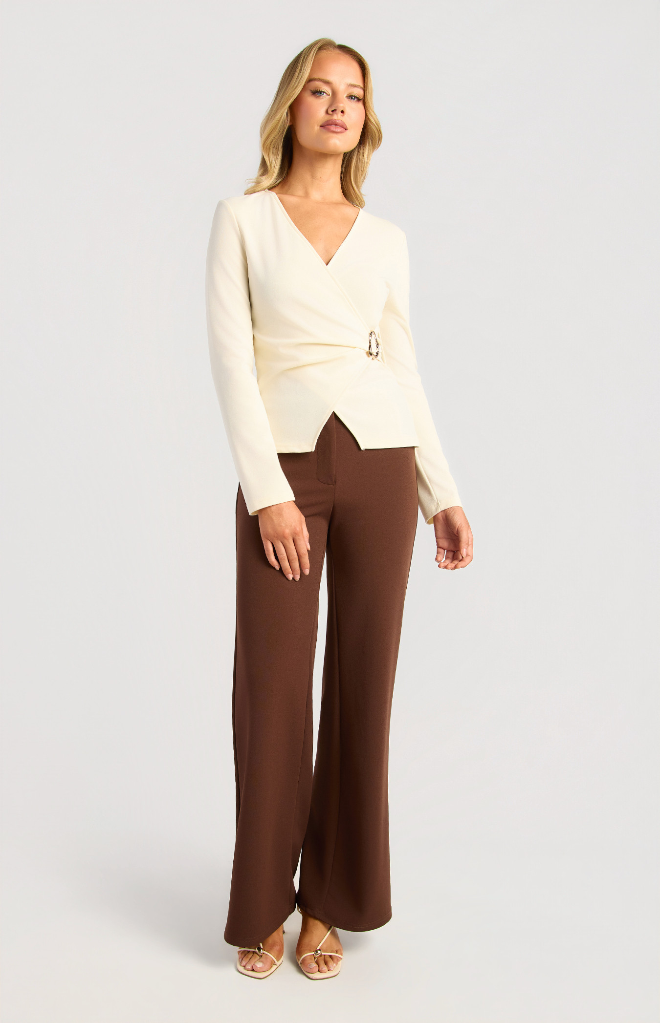 Gold Buckle Long Sleeves Top