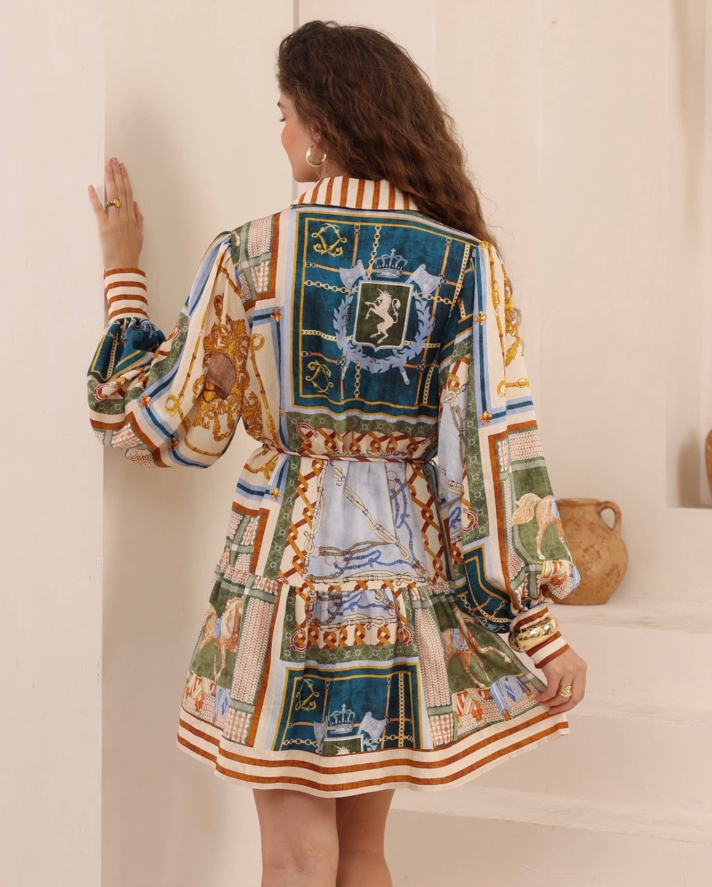 Monaco Scarf Print Mini Dress