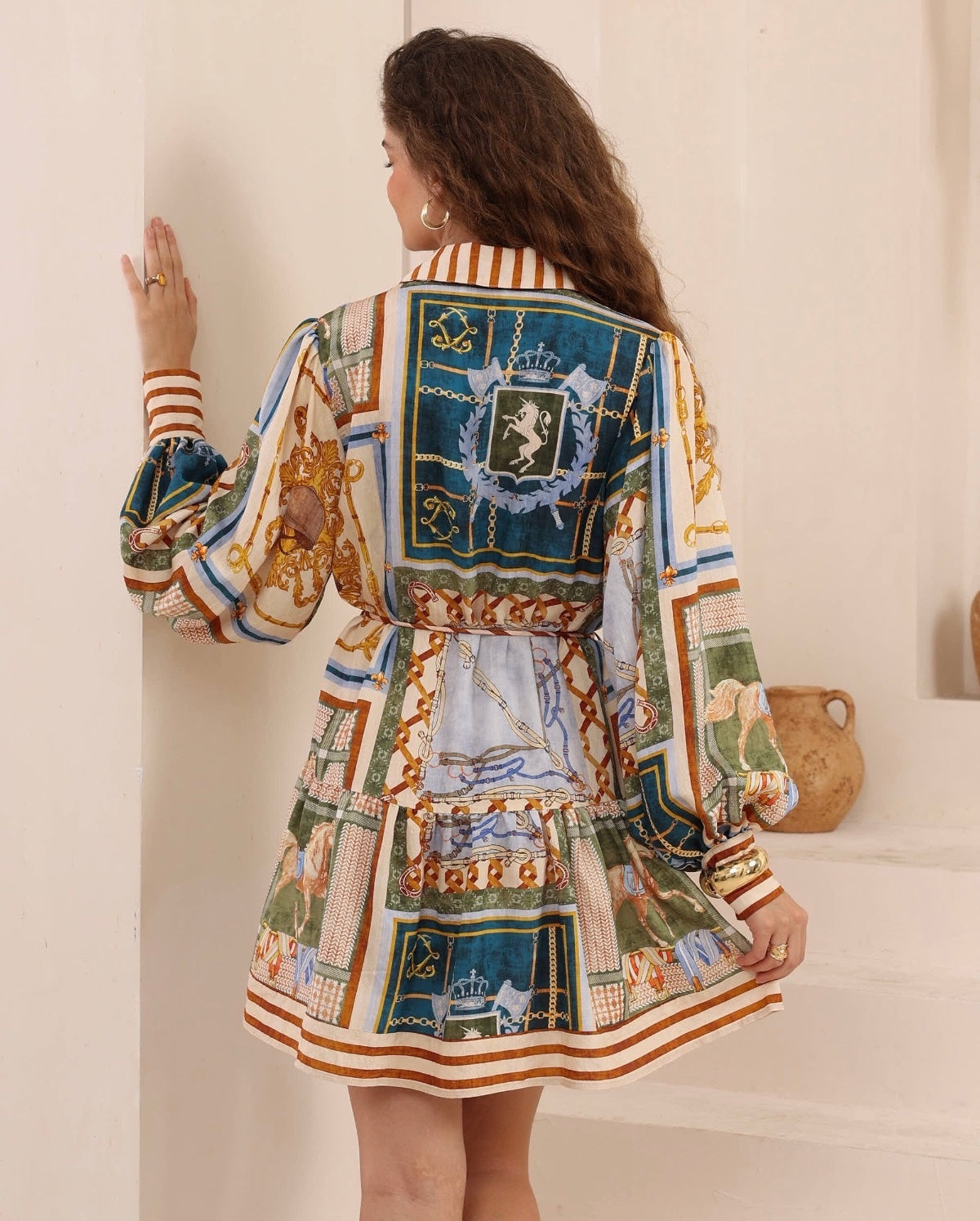 Monaco Scarf Print Mini Dress