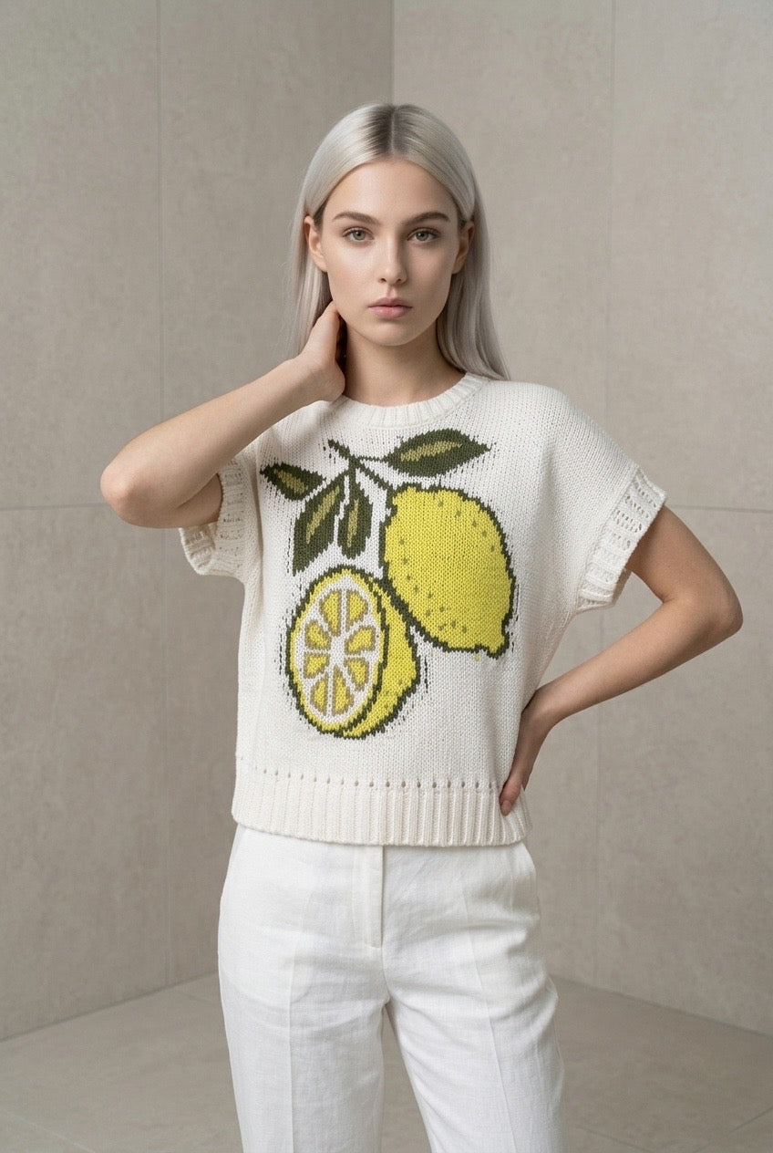 Lemon Knit Top