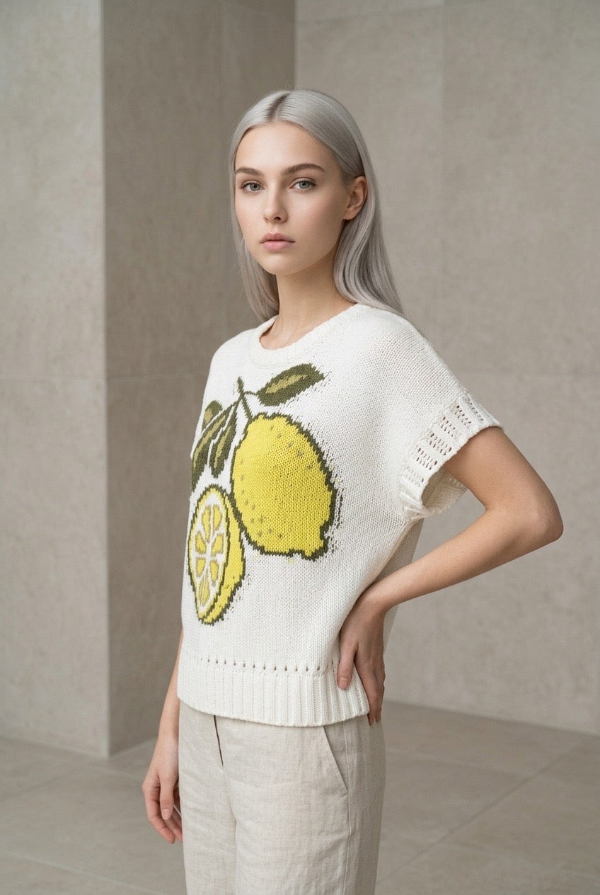Lemon Knit Top