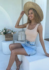 Square Neckline Cream Tank