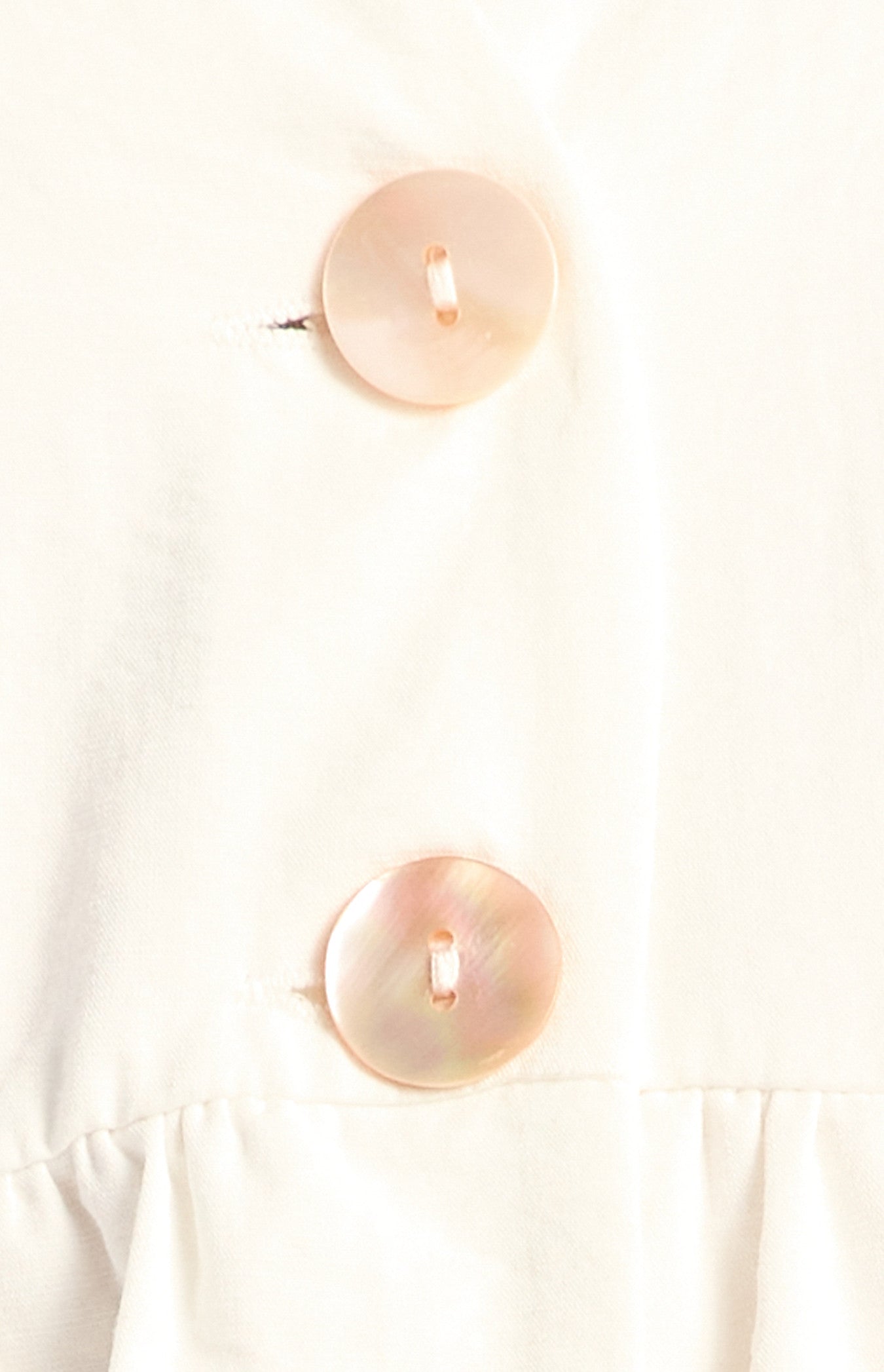 Bianca Blouse & Straight Pant Set with Mother of Pearl Buttons - White