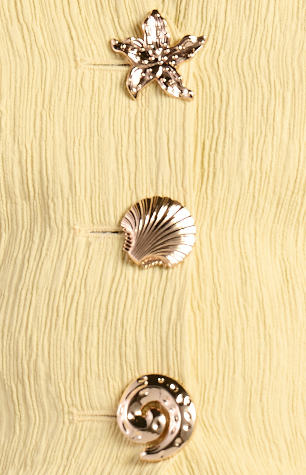 Marit Textured Vest & Skirt Set with Shell Buttons - Yellow