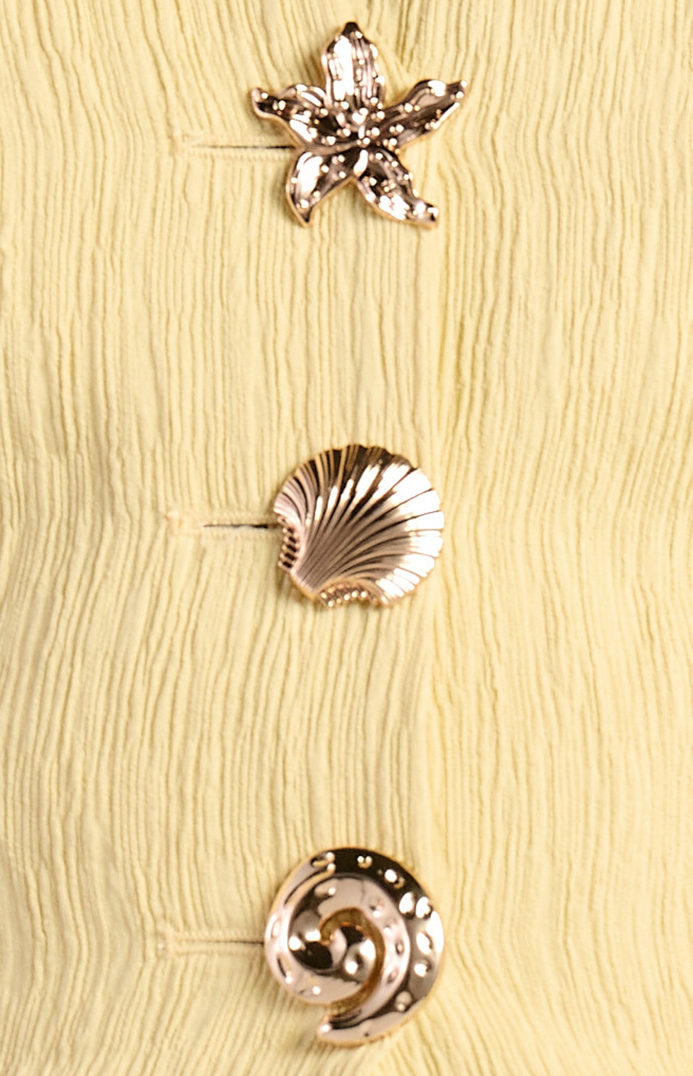 Marit Textured Vest & Skirt Set with Shell Buttons - Yellow