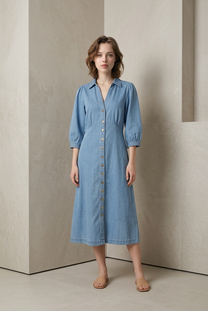 Harper Denim Midi Dress