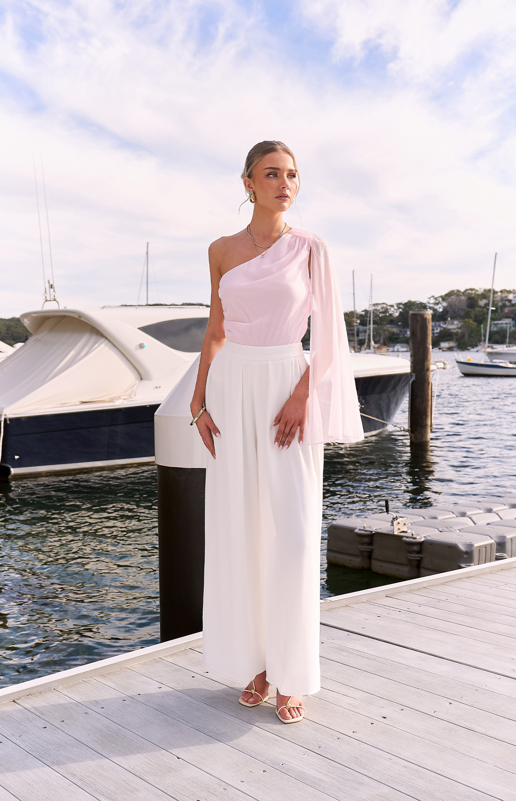 Amelie Blush One Shoulder Top