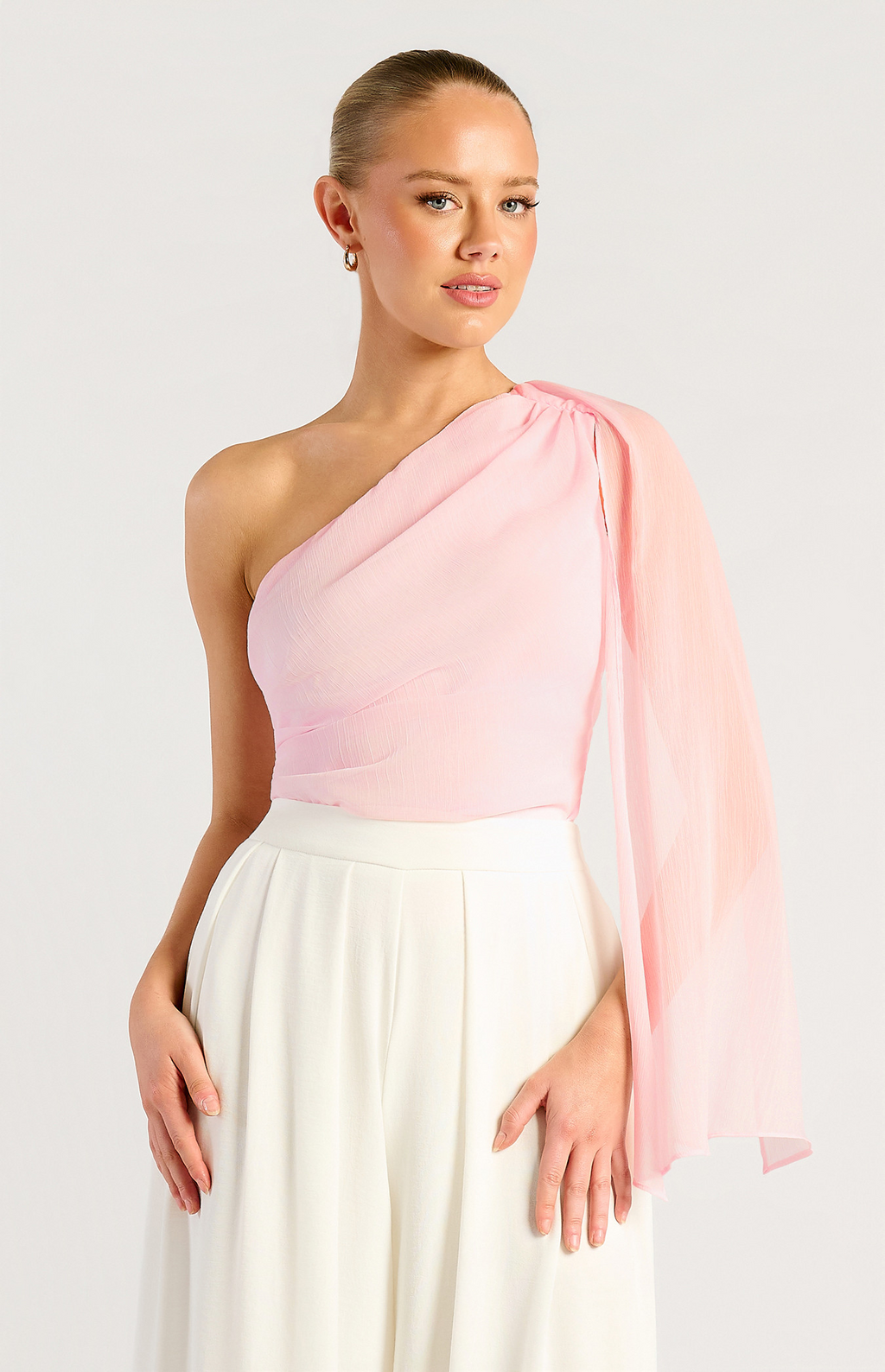 Amelie Blush One Shoulder Top