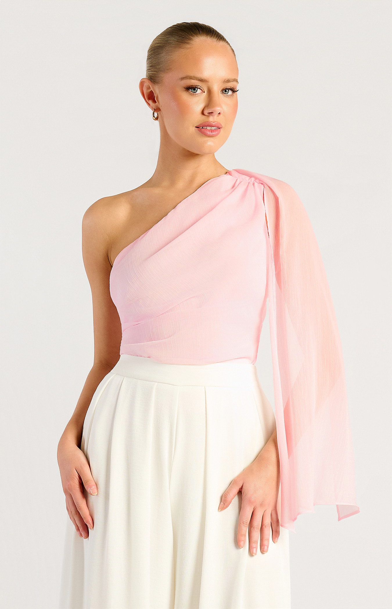 Amelie Blush One Shoulder Top