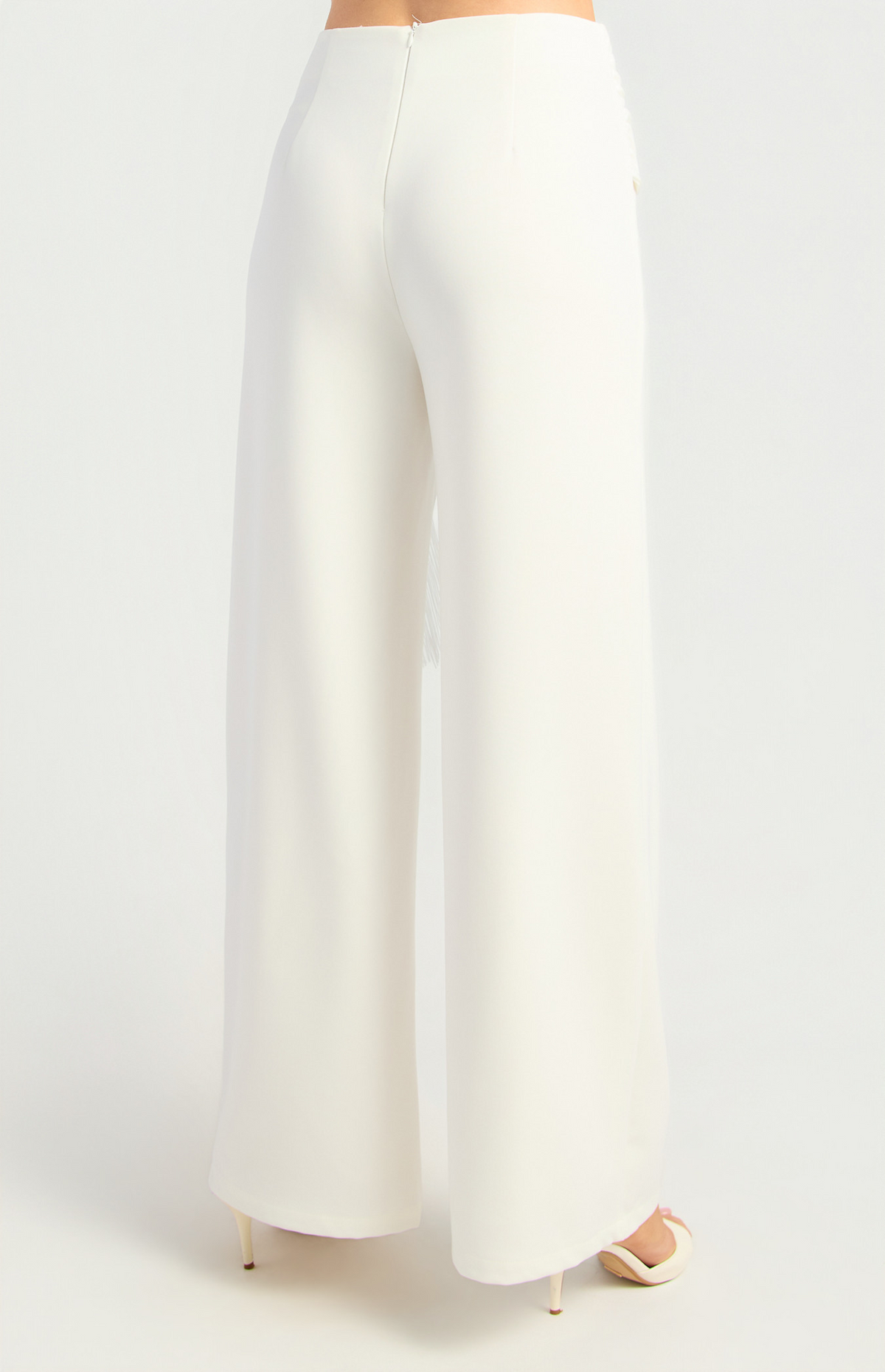 Mia Fringe Pants White