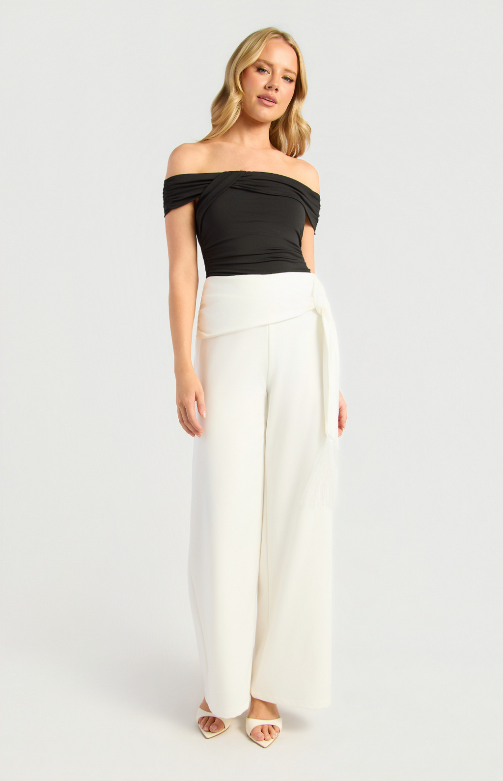 Mia Fringe Pants White