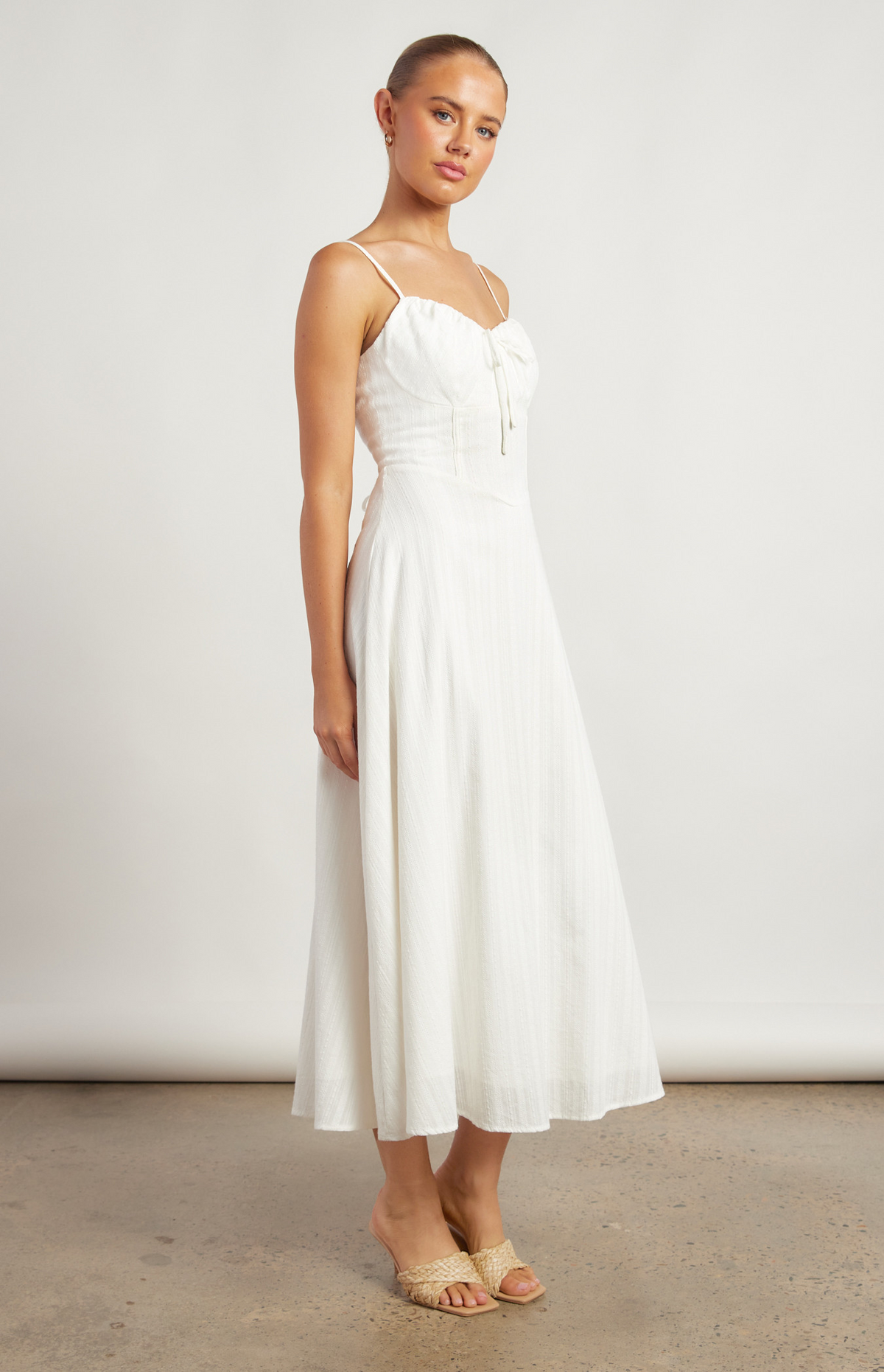 Soleil White Cotton Dress