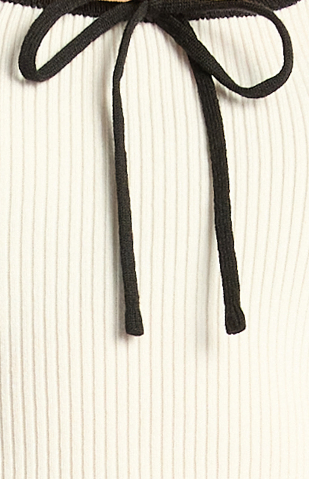 Contrast Tie Knit Top White