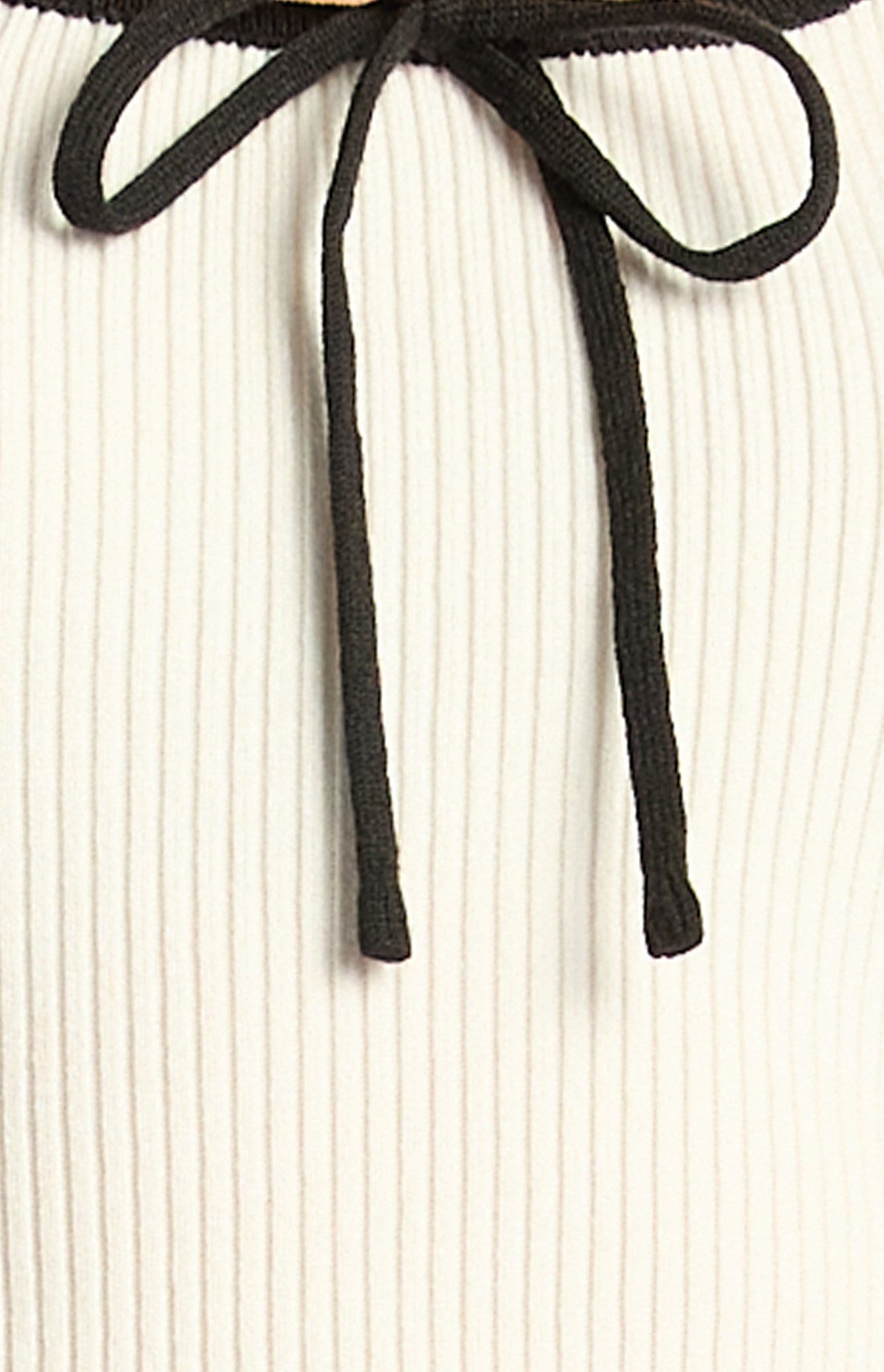 Contrast Tie Knit Top White