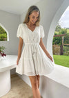 Balloon Sleeve White Dress