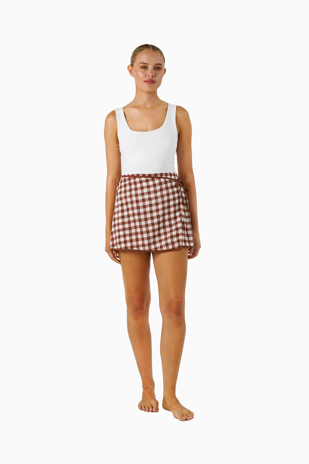 Brown Check Skort