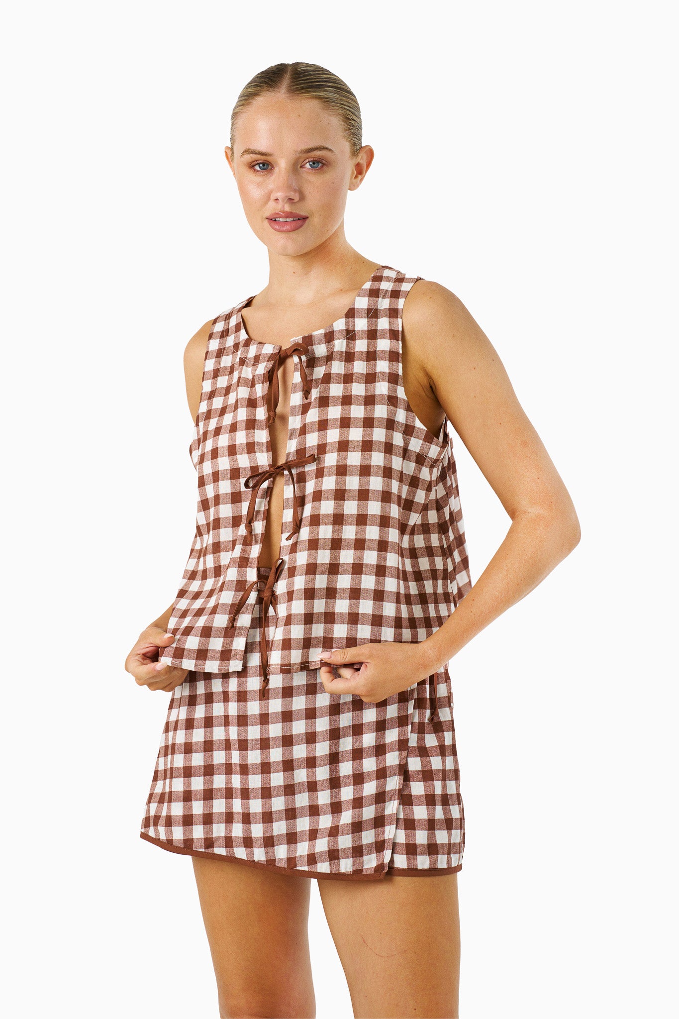 Brown Check Top