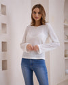 Long Sleeve Crochet Knit Top