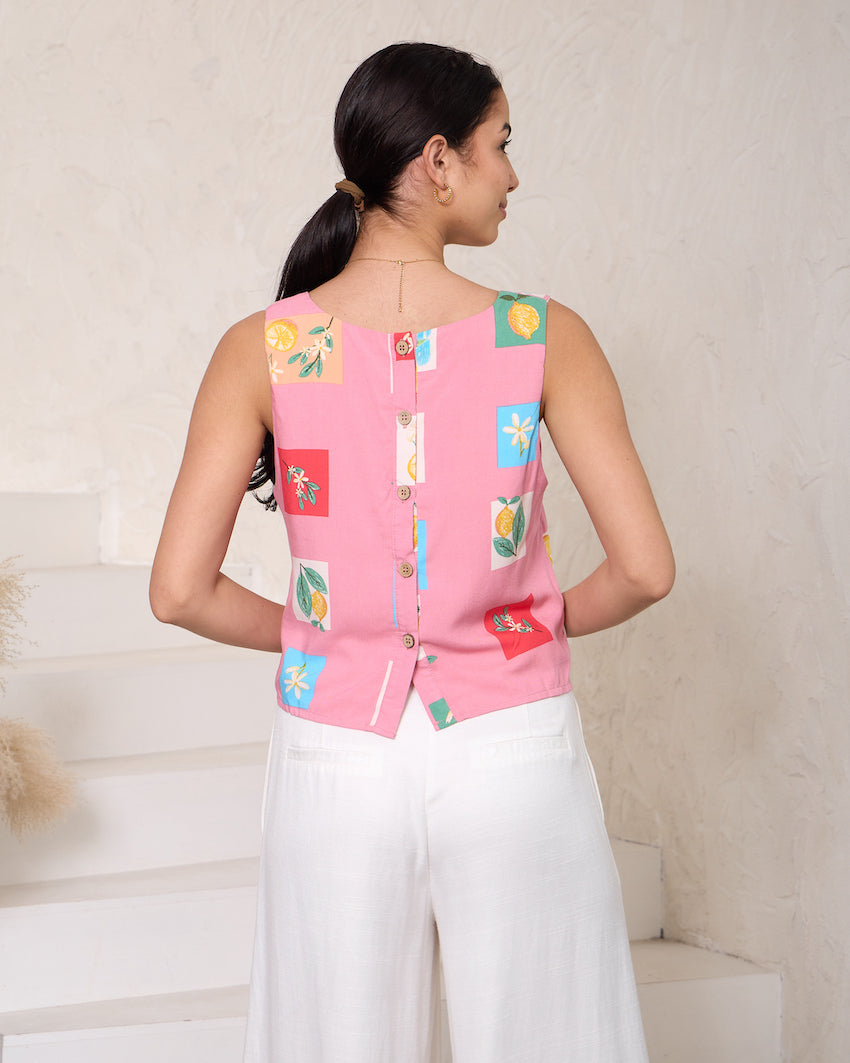 Square Neck Pink Top