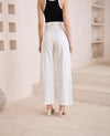 White Denim Contrast Stitch Pants