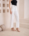 White Denim Contrast Stitch Pants