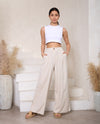 Linen Wide Leg Pleated Pants