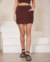 Brown Knit Mini Skirt