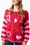 Love Heart Boat Neck Knit Top