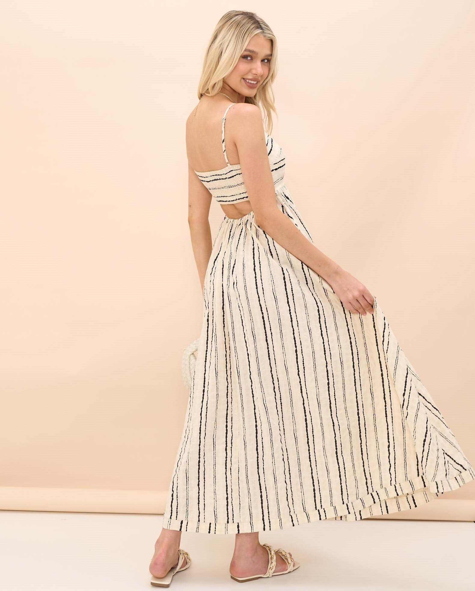 Striped Cotton Maxi Dress