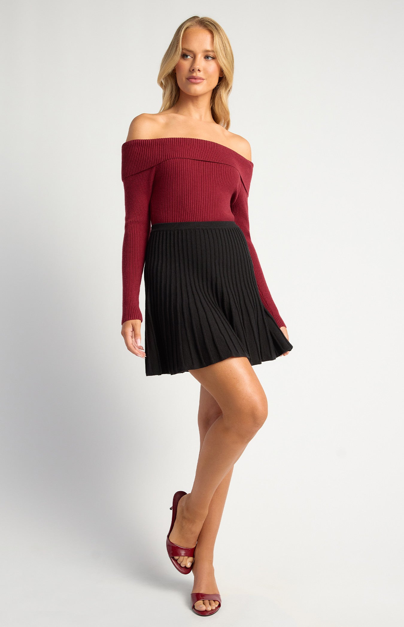 Rib Knit Mini Skirt