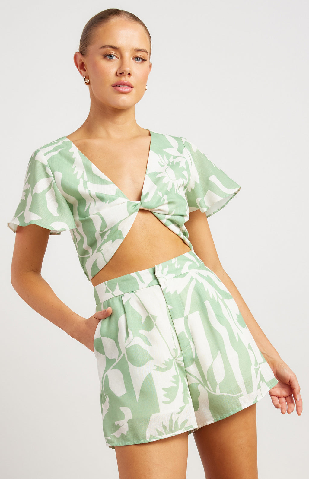 Palm Paradise Twist Top